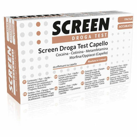 Screen droga test 4 sostanze tramite capelli test antidroga capello