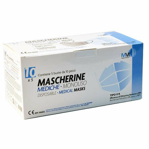 Mascherina chirurgica munus medical tipo iir 5 buste da 10 pezzi