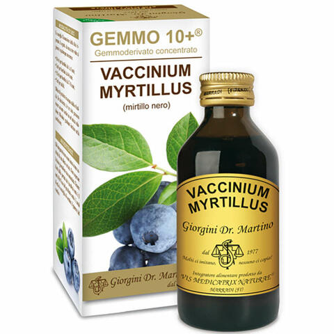 Gemmo 10+ gemmoderivato concentrato vaccinium myrtillus mirtillo nero senza alcool 100ml