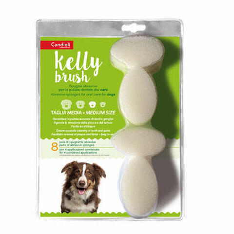 Kelly brush spugnetta abrasiva per cani di taglia media 16 pezzi