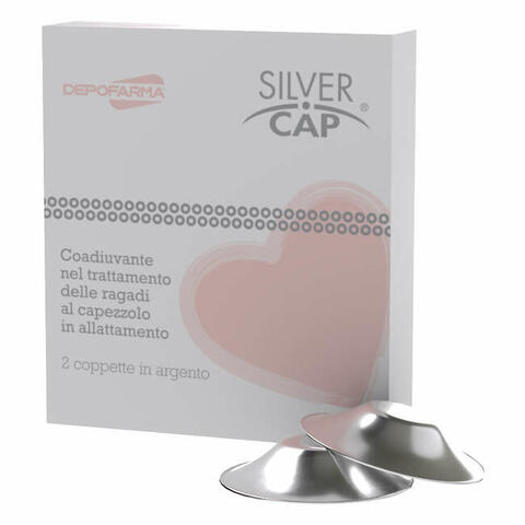 Coppette in argento copri capezzoli per allattamento silvercap