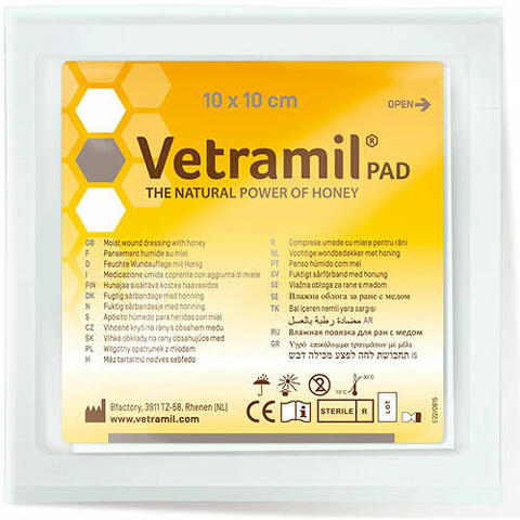 Vetramil pad garza 10 x 10cm 5 pezzi uso veterinario