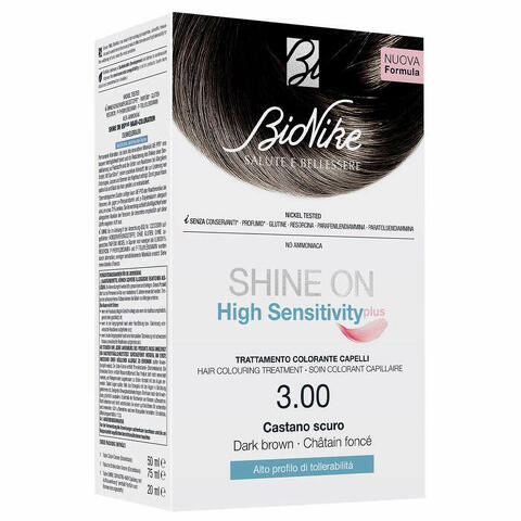 Shine on high sensitivity plus castano scuro 3,00 rivelatore in crema 75ml + crema colorante 50ml