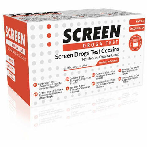 Screen droga test cocaina test antidroga con contenitore urina