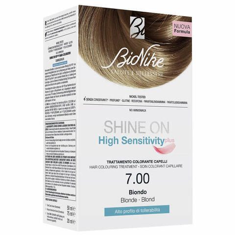 Shine on high sensitivity plus biondo 7,00 rivelatore in crema 75ml + crema colorante 50ml