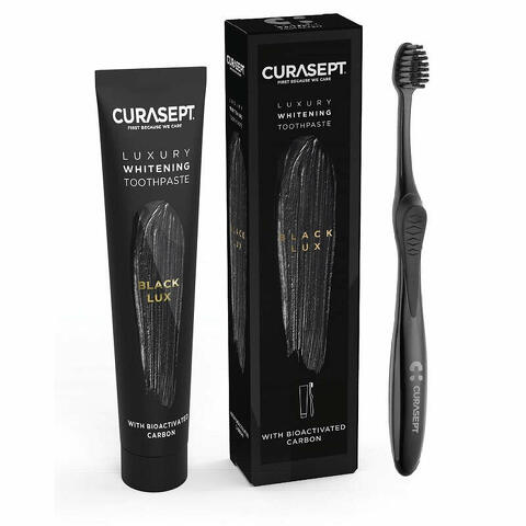 Curasept black luxury whitening dentifricio 75ml + spazzolino