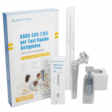 Test antigenico rapido covid-19 labnovation autodiagnostico determinazione qualitativa antigeni sars-cov-2 in tamponi nasali mediante immunocromatografia 5 pezzi