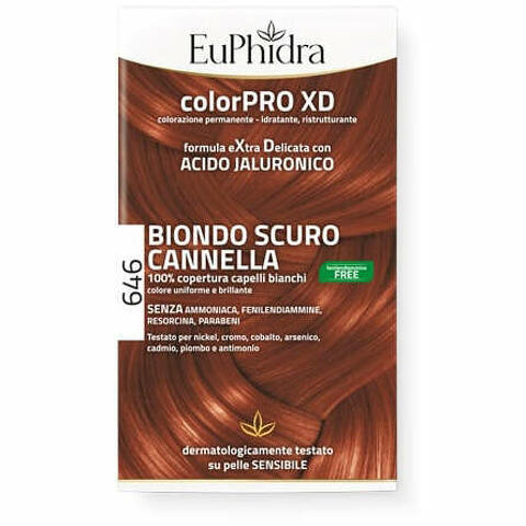 Euphidra colorpro gel colorante capelli xd 646 cannella 50ml in flacone + attivante + balsamo + guanti