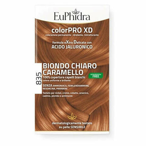 Euphidra colorpro gel colorante capelli xd 835 caramello 50ml + attivante + balsamo + guanti