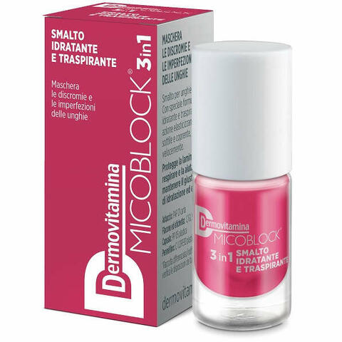 Dermovitamina micoblock 3in1 smalto idratante traspirante rosa geranio 5ml