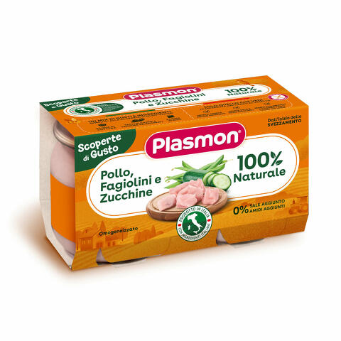 Plasmon omogeneizzati pollo fagiolini zucchine 2 pezzi da 120 g