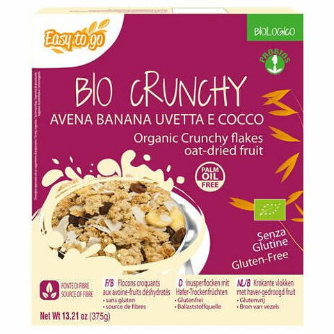 Bio crunchy avena banana uvetta e cocco 375 g