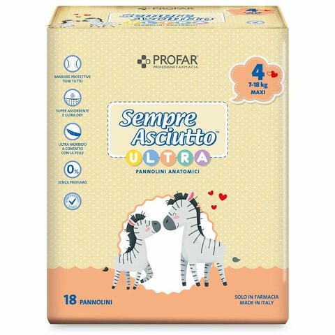 Pannolini profar sempre asciutto ultra maxi 7/18 kg 18 pezzi