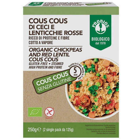 Cous cous 100% legumi con ceci e lenticchie rosse 250 g