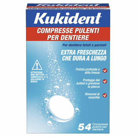 Detergente protesi dentaria kukident cleanser fresch 54 compresse