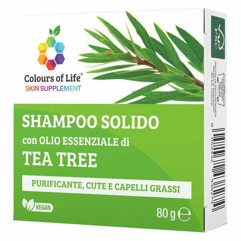 Colours of life tea tree shampoo solido 80 g