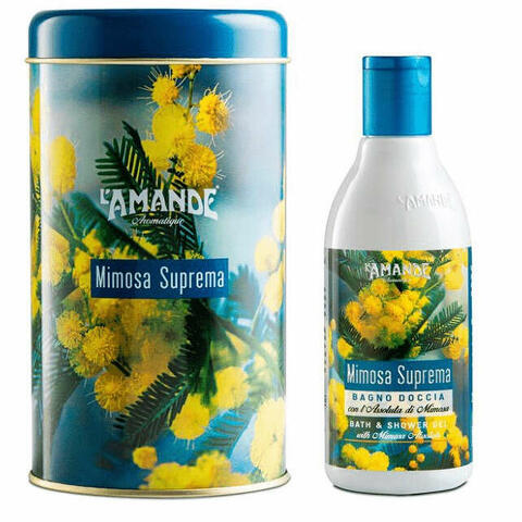 Mimosa suprema boite metallica cilindrica bagnodoccia 250 ml