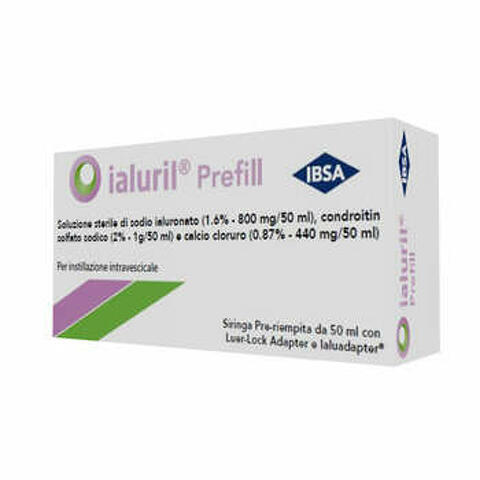 Siringa intra-vescicale  prefill acido ialuronico 1,6% preriempita 50 ml con adattatore luer lock + ialuadapter