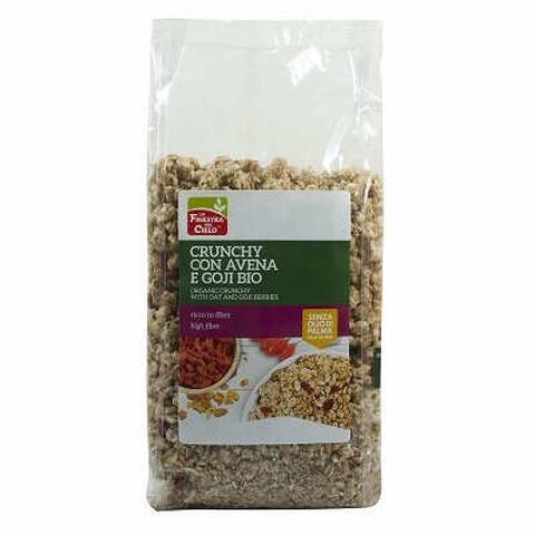 Fsc crunchy con avena e bacche di goji bio con olio di girasole senza olio di palma 375 g