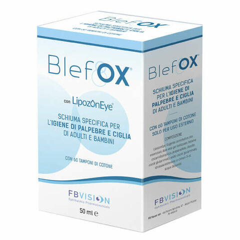 Blefox schiuma specifica per igiene palpebre e ciglia 50ml con erogatore + 60 dischetti