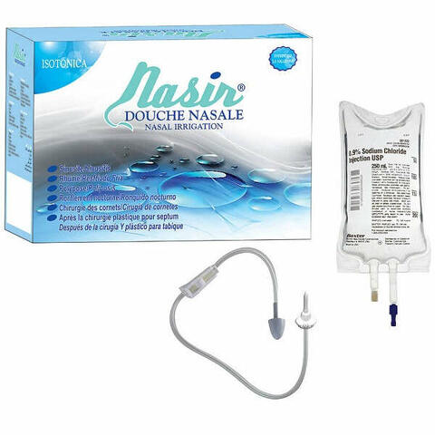 Doccia nasale con soluzione fisiologica isotonica 10 sacche 250 ml + 1 blister