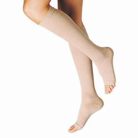 Gambaletto terapeutico  a compressione decrescente kkl1 punta aperta beige unisex 1 1 paio