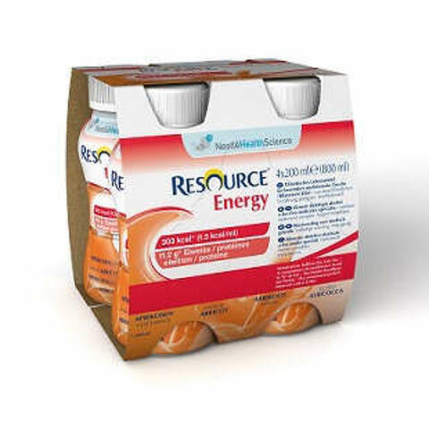 Resource energy albicocca 4 bottiglie 200 ml