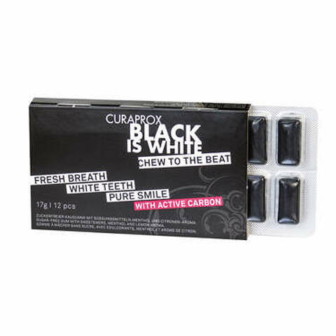 Black is white to go chewing gum sleeve 12 pezzi