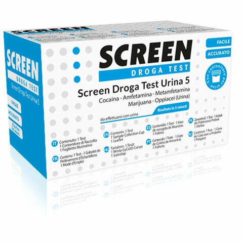 Screen droga test 5 droghe test antidroga con contenitore urina