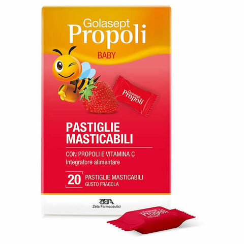 Propoli baby fragola 20 pastiglie masticabili