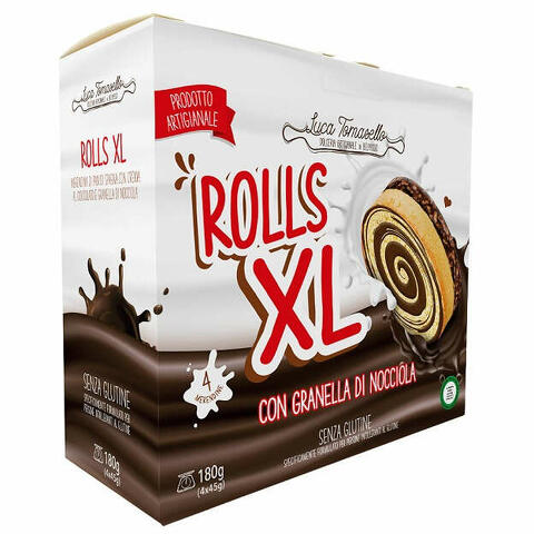 Rolls xl merendina pan di spagna granella nocciola 180 g