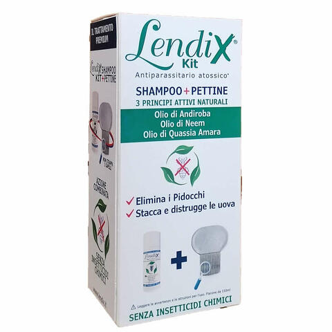 Lendix kit shampoo 150ml + pettine premium antipidocchi