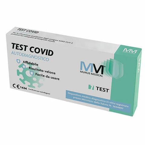 Test rapido  test covid munus medical rilevazione qualitativa antigeni sars-cov-2 in campioni nasali