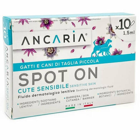 Ancaria spot-on gatti e cani taglia piccola 10 pipette x 1,5ml