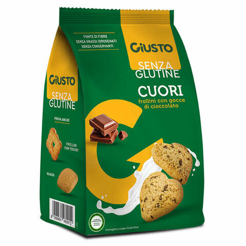 Senza glutine cuori frollini con gocce di cioccolato 200 g