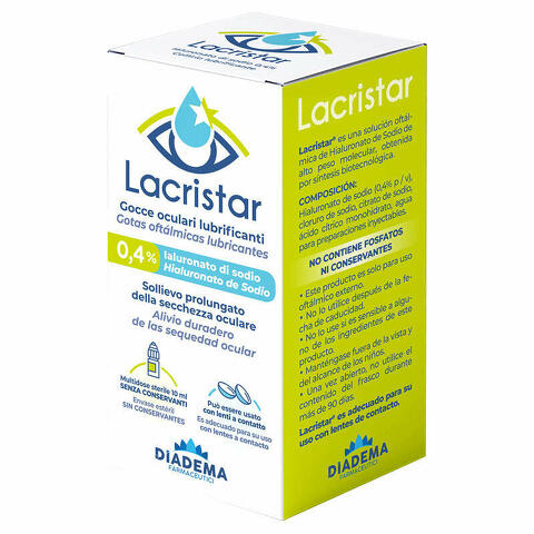 Lacristar gocce oculari lubrificanti 0,4% ialuronato di sodio multidose 10ml