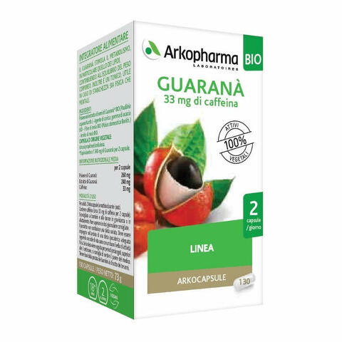 Arko capsule guarana' bio 130 capsule