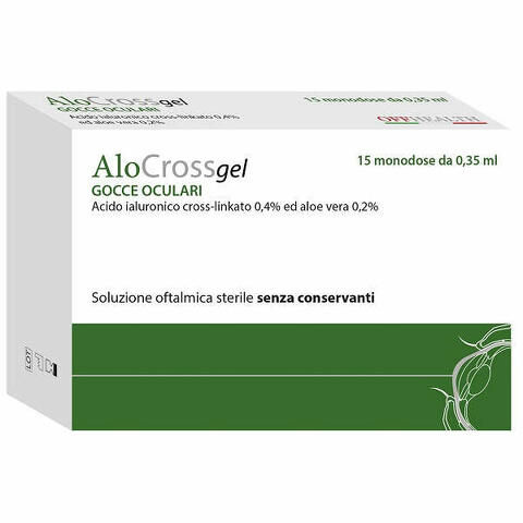Soluzione oftalmica lubrificante a base di acido ialuronico sale sodico cross linkato 0,20% alocross 15 oftioli 0,35ml