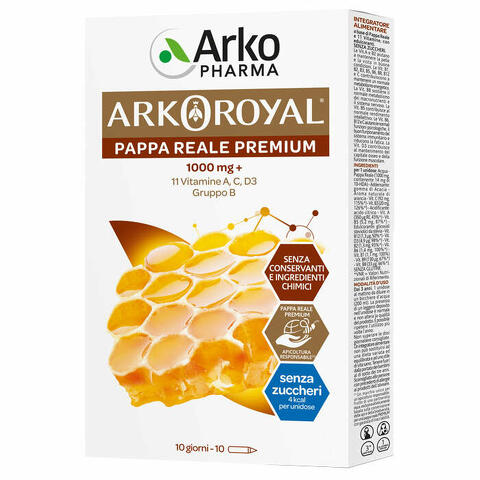 Arkoroyal pappa reale 1000mg + vitamine senza zucchero 10 fiale