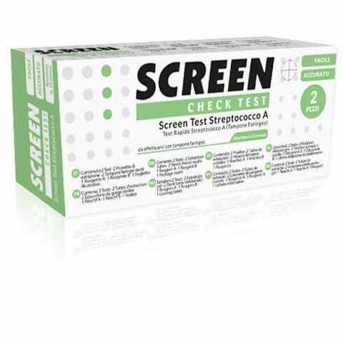 Screen test rapido streptococco tampone faringeo screen 2 pezzi self test strep a