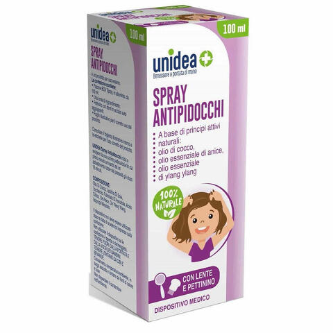 Unidea spray antipidocchi 100ml + pettine e lenti inclusi