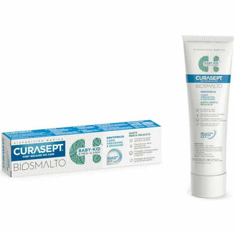 Curasept biosmalto dentifricio baby kid menta carie abrasione & erosione 50ml