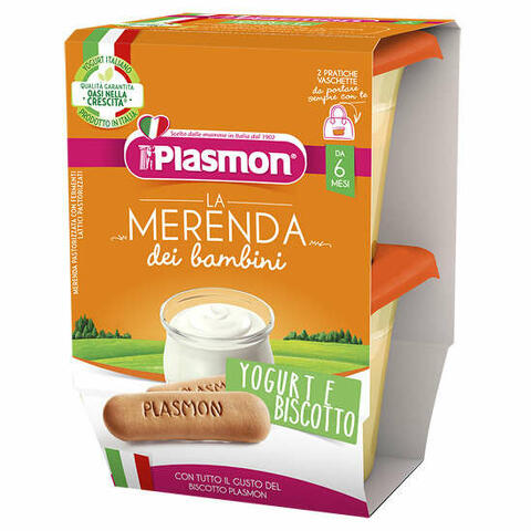 Plasmon la merenda dei bambini sapore di natura yogurt biscotto asettico 2 x 120 g