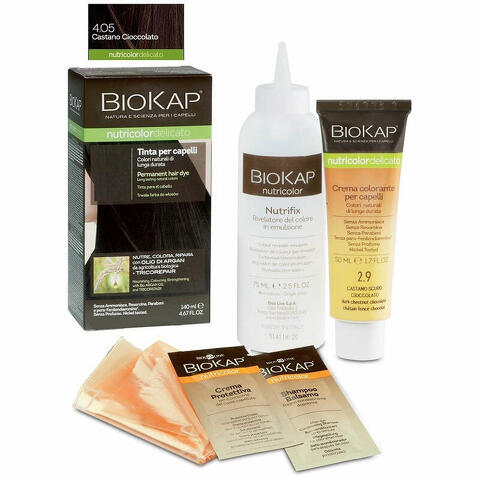 Biokap nutricolor delicato 4,05 new castano cioccolato tinta 140ml