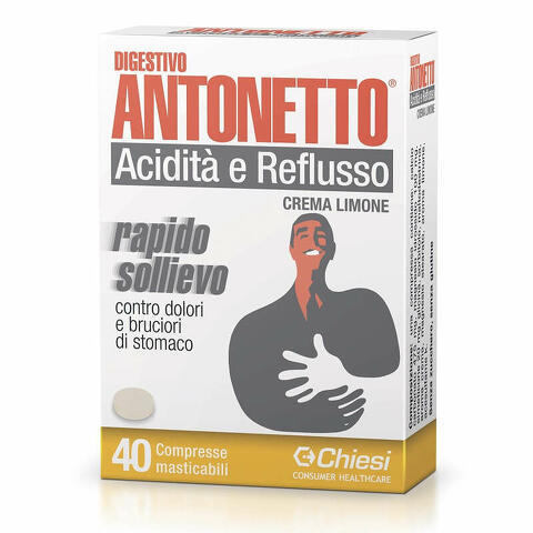 Digestivo antonetto acidita' e reflusso crema al limone 40 compresse masticabili