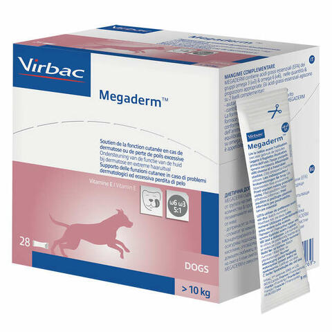 Megaderm supplemento cani superiori a 10 kg scatola da 28 sacchetti monodose 4ml