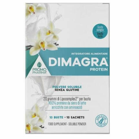 Dimagra protein polvere solubile gusto vaniglia 10 bustine