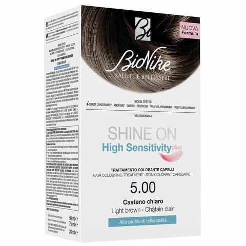 Shine on high sensitivity plus castano chiaro 5,00 rivelatore in crema 75ml + crema colorante 50ml