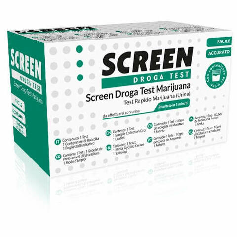 Screen droga test marijuana test antidroga con contenitore urina