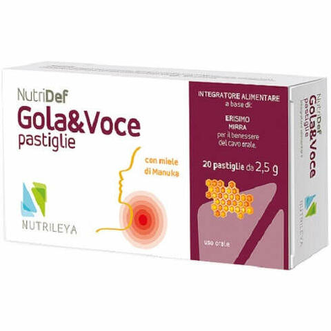 Nutridef gola & voce miele 20 pastiglie